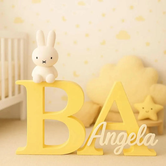 3D Printed Personalized Baby Name Sign – Custom Nursery Letters with Bunny Figurine - iPrinToronto