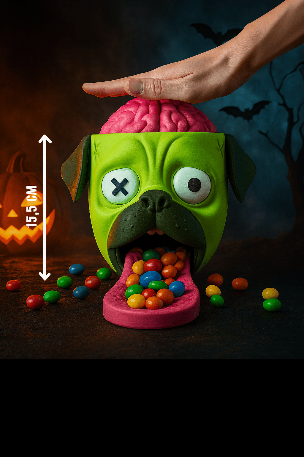 🧠 Candy Creeper Pug – The Zombie Candy Dispenser That Spits Candy! - iPrinToronto