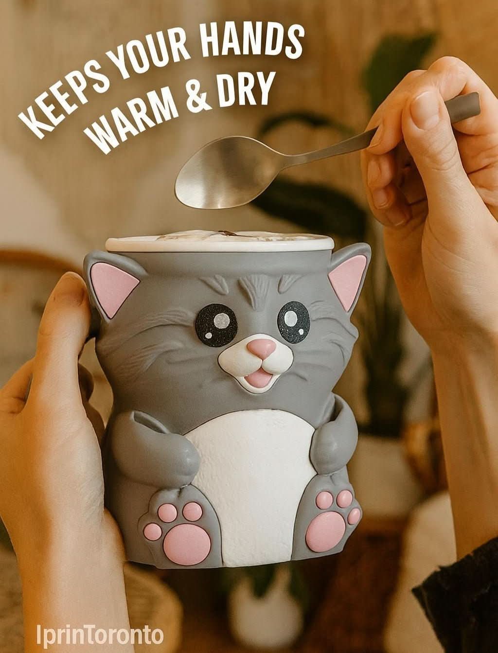 Cat Ice Cream Pint Holder – Spoon Slots + Snack Drawer - iPrinToronto