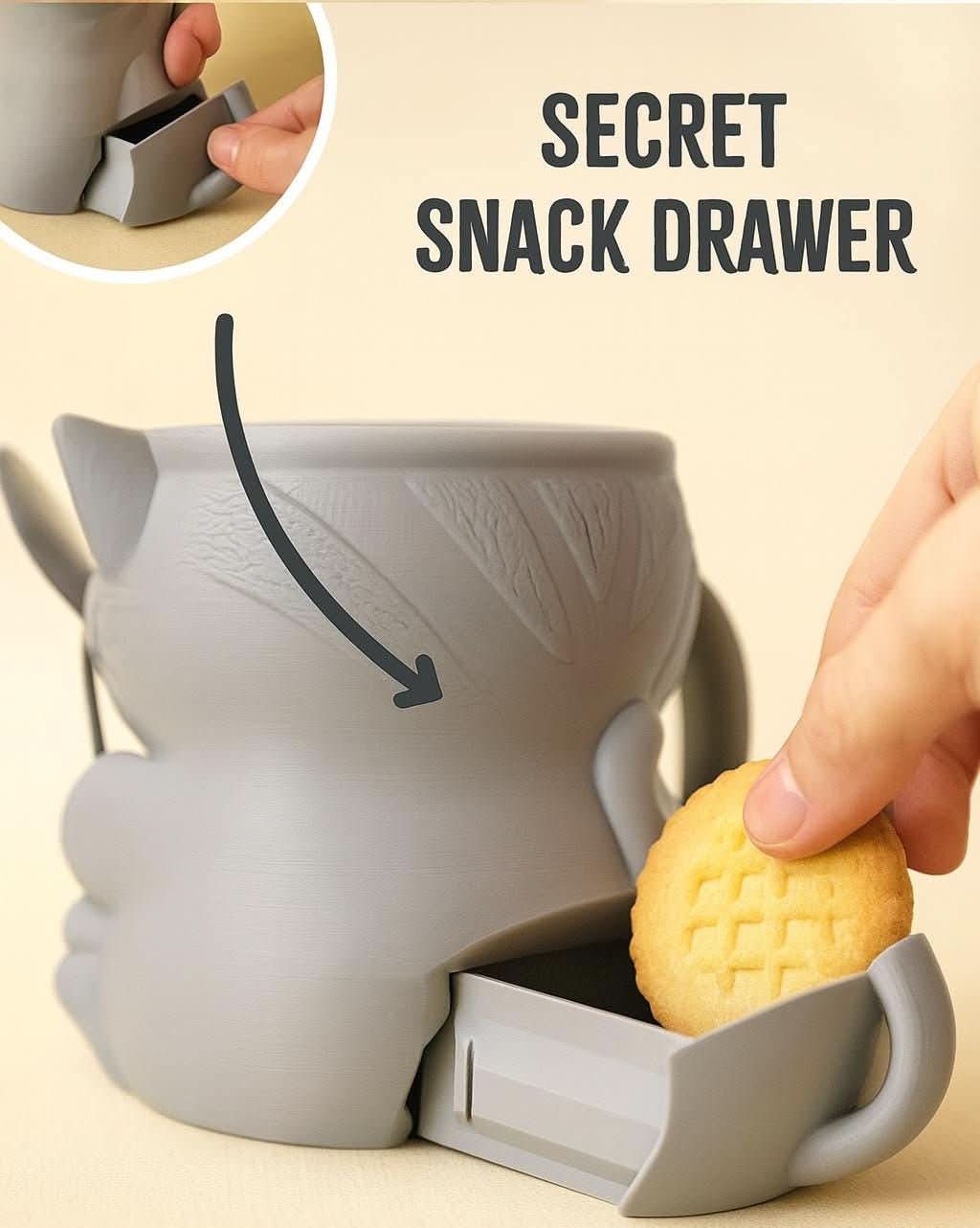 Cat Ice Cream Pint Holder – Spoon Slots + Snack Drawer - iPrinToronto