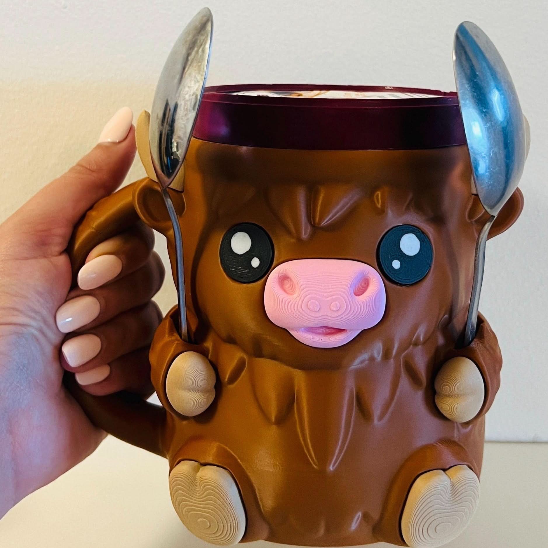 Highland Cow Ice Cream Pint Holder – Hidden Snack Drawer - iPrinToronto
