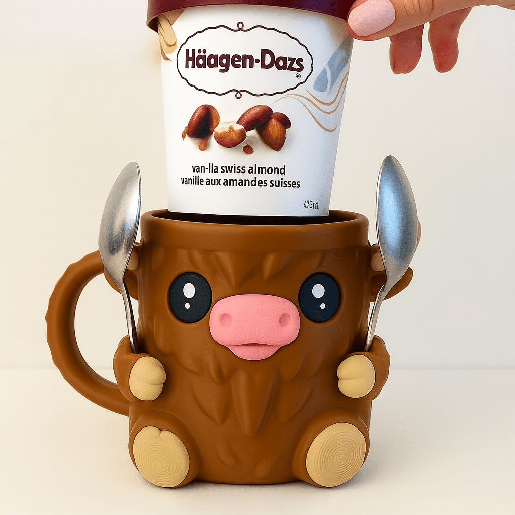 Highland Cow Ice Cream Pint Holder – Hidden Snack Drawer - iPrinToronto