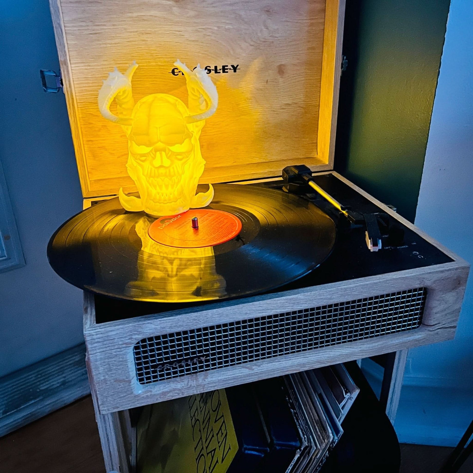 3D Printed Skull Candle Holder with Horns – Glow - in - the - Dark Gothic Decor & Halloween Night Light - iPrinToronto