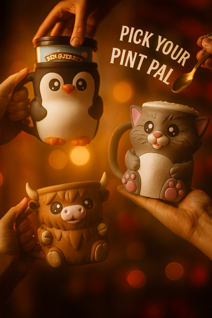 Pawblo the Icebear – 3D Printed Ice Cream Pint Holder with Hidden Drawer & Magnetic Scarf 🐻‍❄️🍦