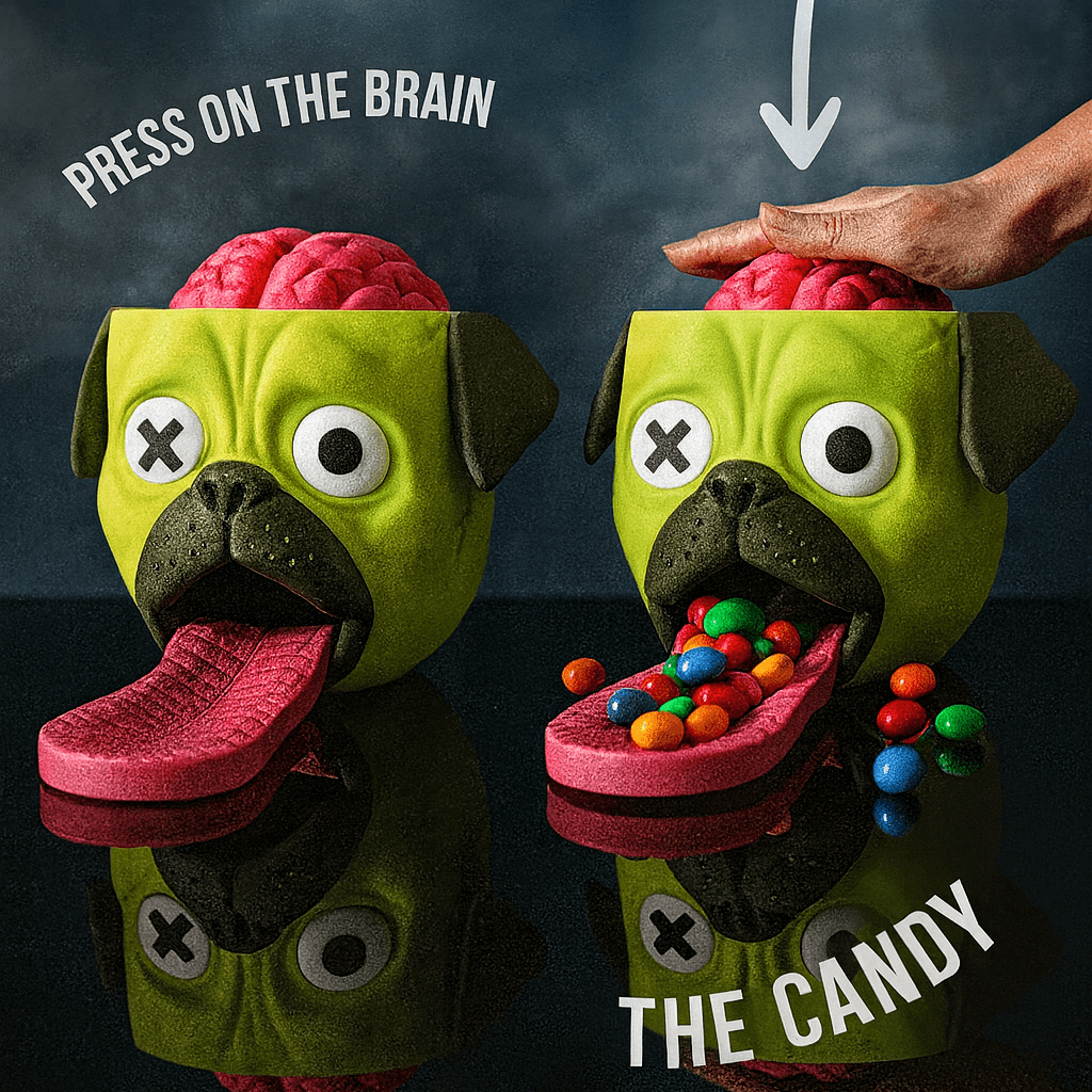 🧠 Candy Creeper Pug – The Zombie Candy Dispenser That Spits Candy! - iPrinToronto