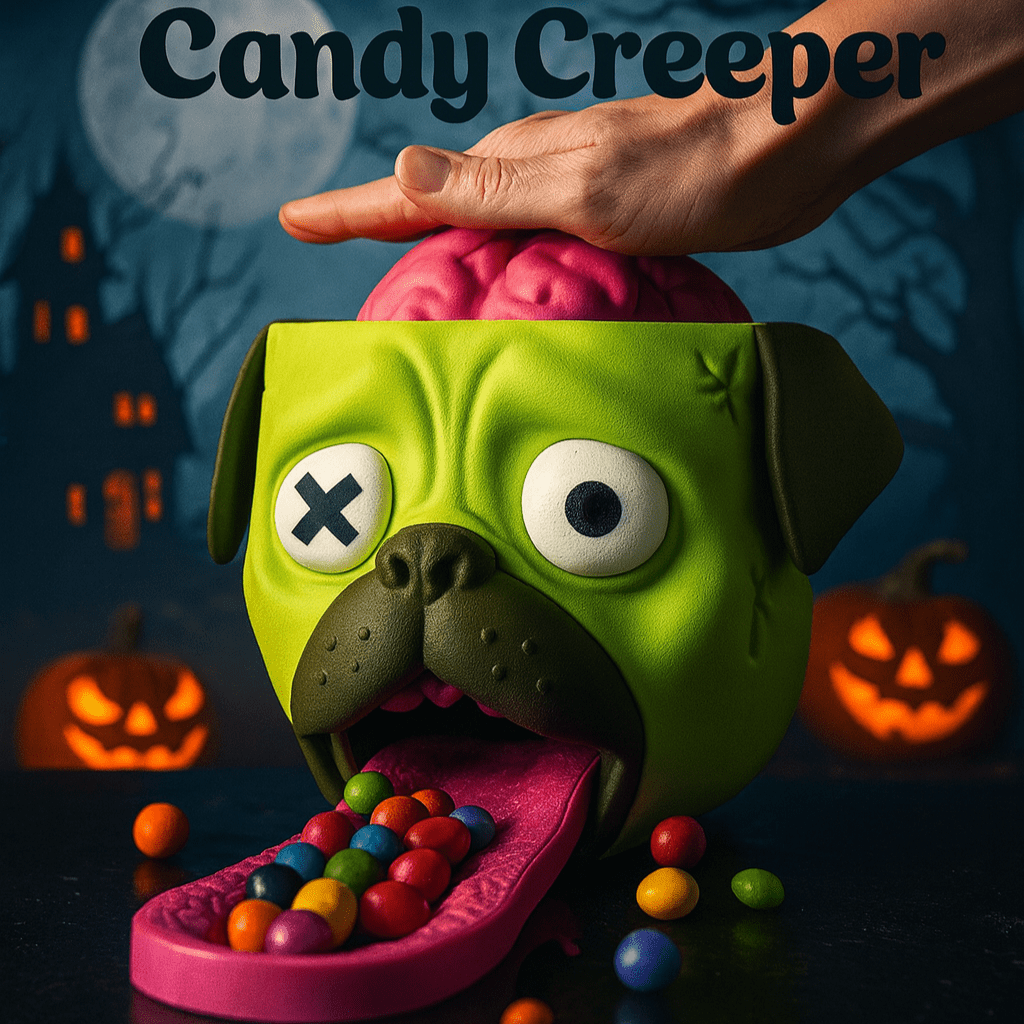 🧠 Candy Creeper Pug – The Zombie Candy Dispenser That Spits Candy! - iPrinToronto