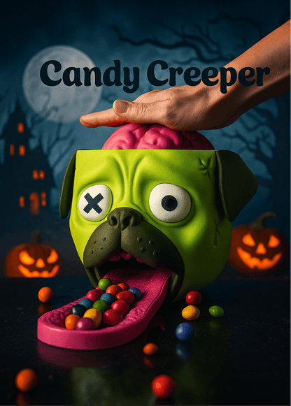 🧠 Candy Creeper Pug – The Zombie Candy Dispenser That Spits Candy! - iPrinToronto