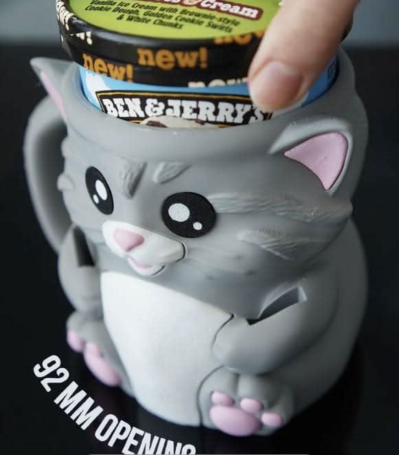 Cat Ice Cream Pint Holder – Spoon Slots + Snack Drawer - iPrinToronto