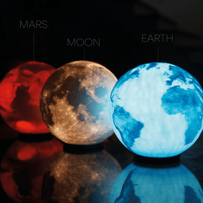 Earth, Mars & Moon 3D Printed Lamps – LED, Tea Light & Glow - iPrinToronto