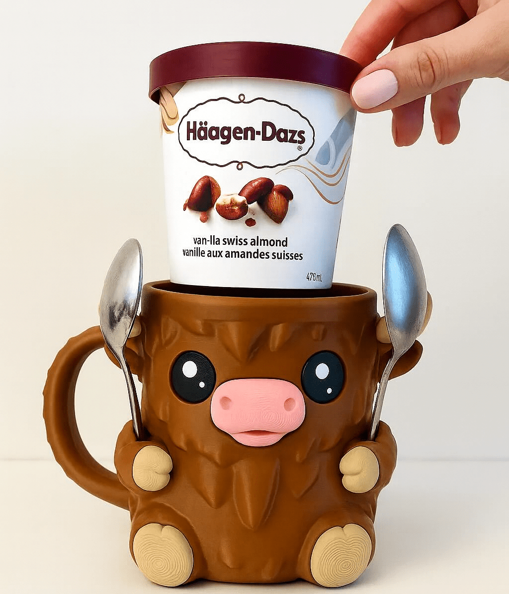 Highland Cow Ice Cream Pint Holder – Hidden Snack Drawer - iPrinToronto