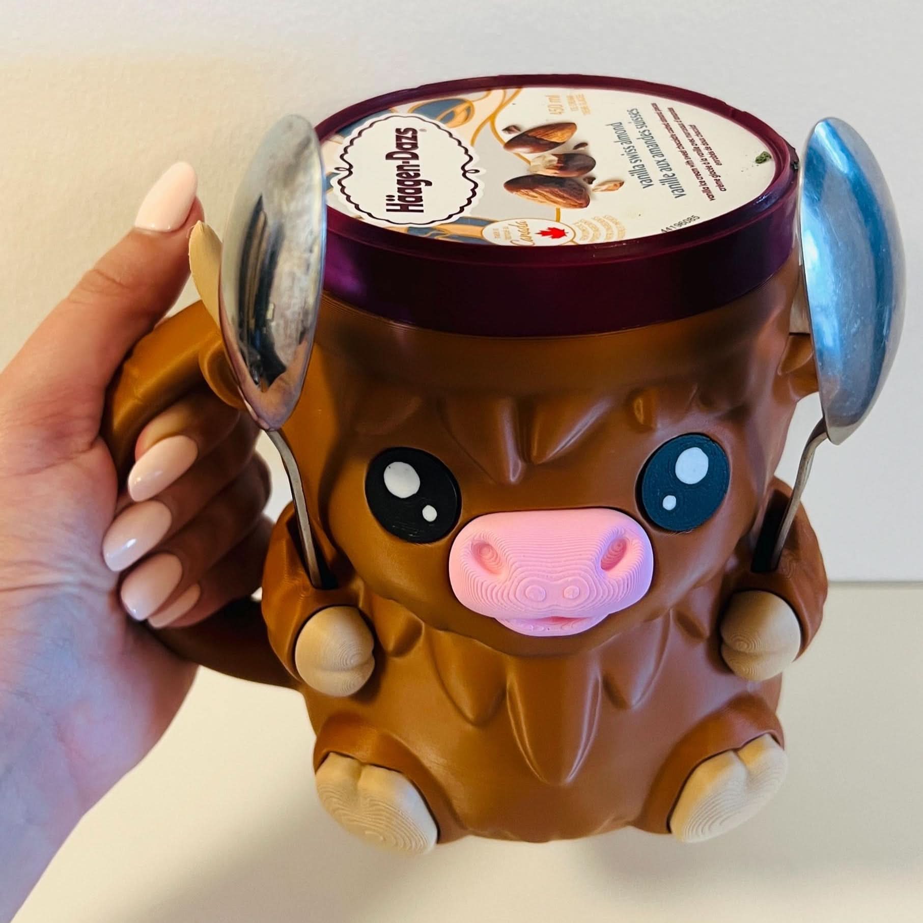 Highland Cow Ice Cream Pint Holder – Hidden Snack Drawer - iPrinToronto