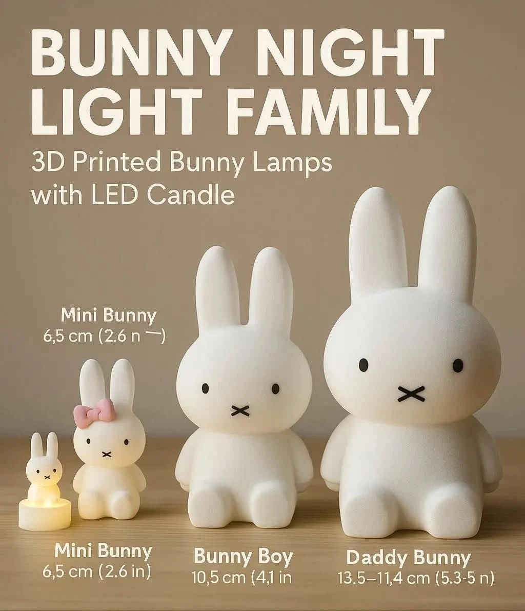 Miffy Bunny Family Night Light – 3D Printed LED Lamp - iPrinToronto