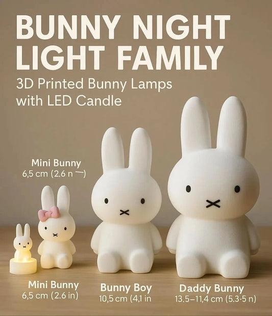 Miffy Bunny Family Night Light – 3D Printed LED Lamp - iPrinToronto