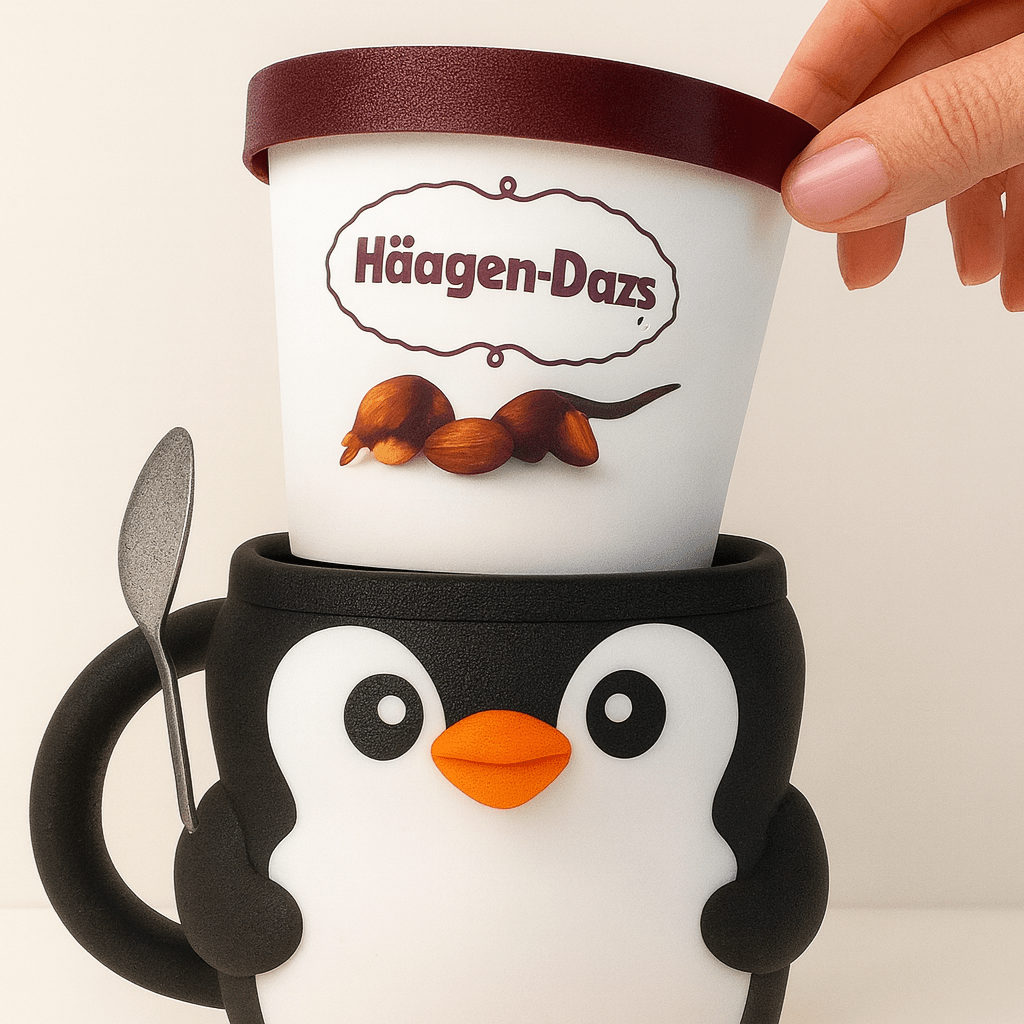Penguin Ice Cream Pint Holder – Hidden Snack Drawer Option - iPrinToronto