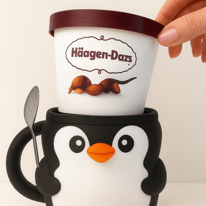 Penguin Ice Cream Pint Holder – Hidden Snack Drawer Option - iPrinToronto
