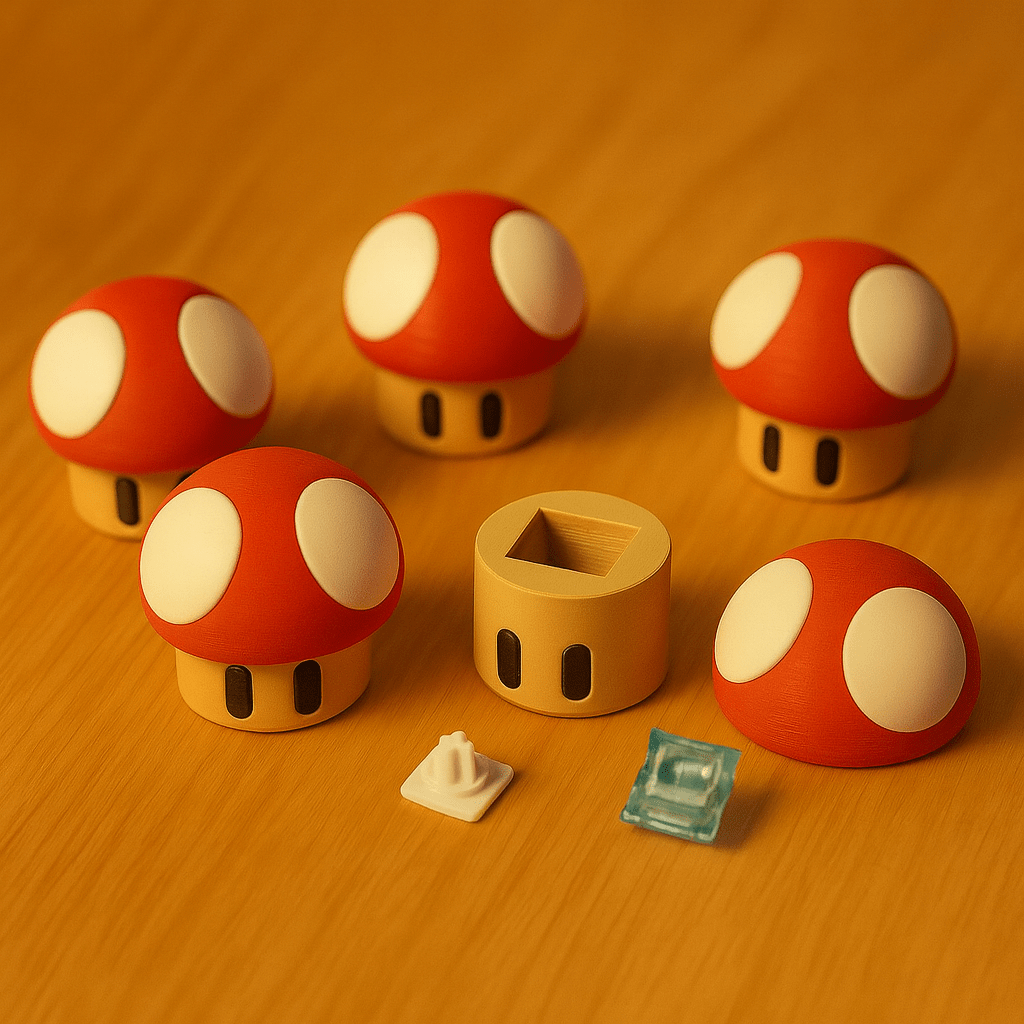 Power-Up Mushroom Inspired Keyboard Clicker – 3D Printed Fidget Toy - iPrinToronto