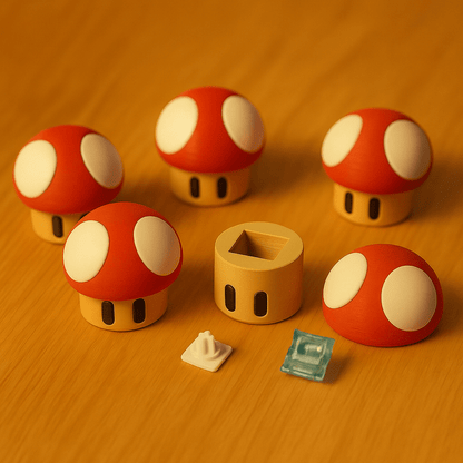 Power-Up Mushroom Inspired Keyboard Clicker – 3D Printed Fidget Toy - iPrinToronto