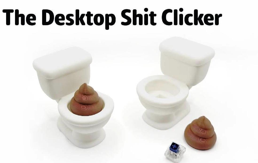 Toilet Clicker Desk Toy – Funny Poop Fidget w/ Custom & NFC - iPrinToronto